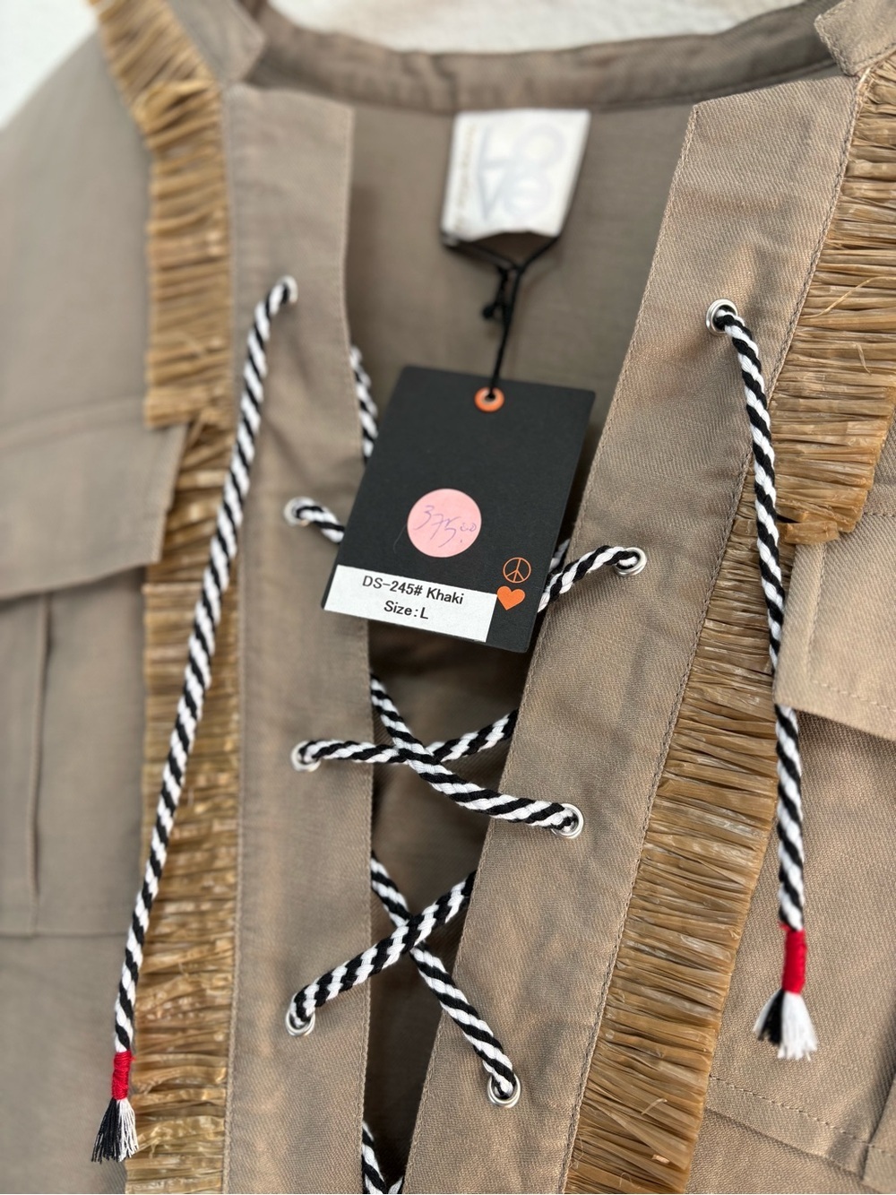 Loewe Taupe Military Field Shirt with Contrasting Lace-Up Placket - Picture 4 of 4